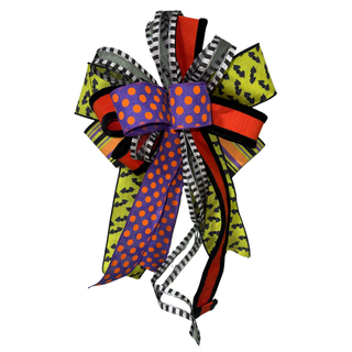Spooky Stripe Halloween Bow