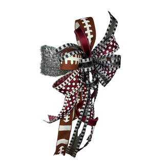 Game Day Football Bow- Maroon