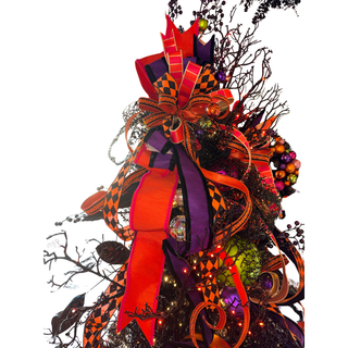 Harlequin Halloween Tree Bow