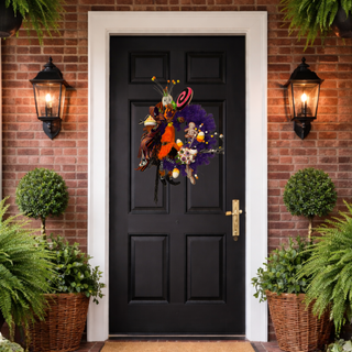 Candy Corn & Cackles Wreath