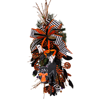 Spooky Black Cat Halloween Teardrop
