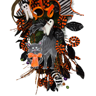 Spooky Black Cat Halloween Teardrop