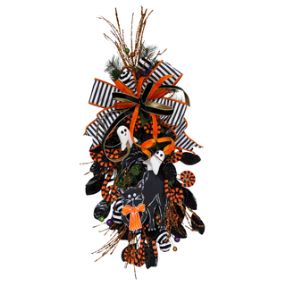Spooky Black Cat Halloween Teardrop