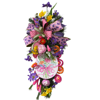 Pink Floral Teardrop