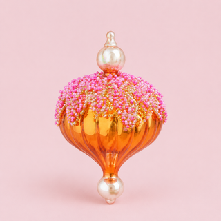 Fluted Pavé Finial Ornament by Glitterville, 4.5"