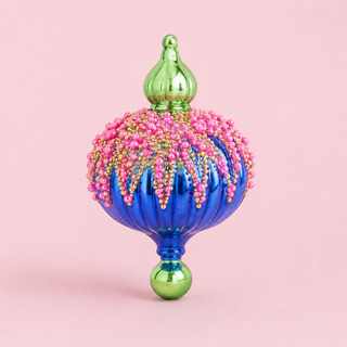 Fluted Pavé Finial Ornament by Glitterville, 4.5"