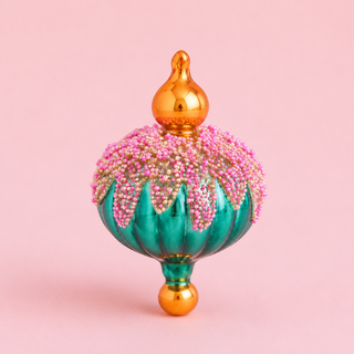 Fluted Pavé Finial Ornament by Glitterville, 4.5"