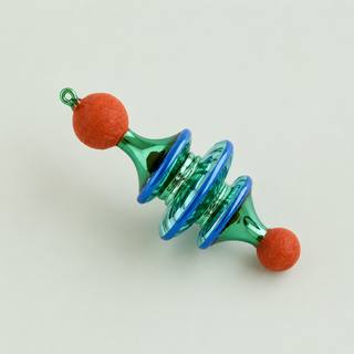 Fluted Stripe Finial Ornament by Glitterville, 5.25"