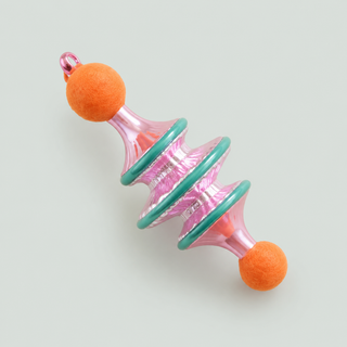 Fluted Stripe Finial Ornament by Glitterville, 5.25"