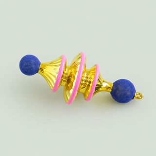 Fluted Stripe Finial Ornament by Glitterville, 5.25"