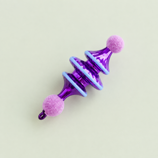 Fluted Stripe Finial Ornament by Glitterville, 5.25"