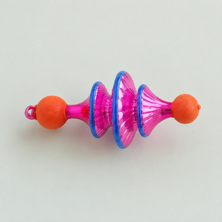 Fluted Stripe Finial Ornament by Glitterville, 5.25"