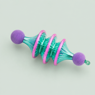 Fluted Stripe Finial Ornament by Glitterville, 5.25"