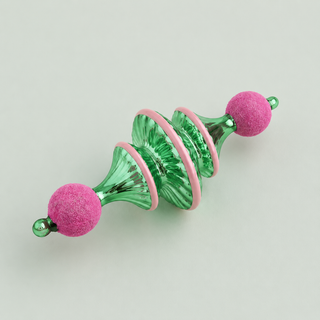 Fluted Stripe Finial Ornament by Glitterville, 5.25"