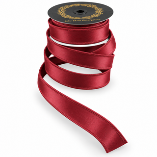 Burgundy Satin Double Fused Ribbon, 1" X 10YD