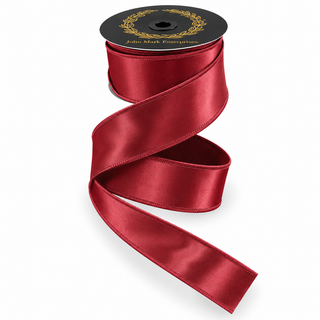 Burgundy Satin Double Fused Ribbon, 4" X 10YD