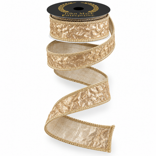 Gold Crinkle Metallic Dupion Ribbon, 1" X 10YD