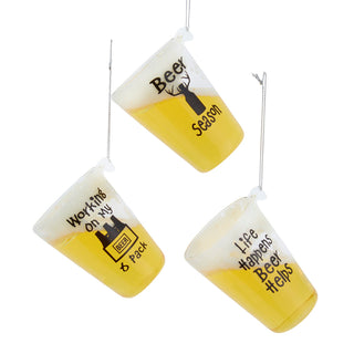Beer Glass With Words Ornaments