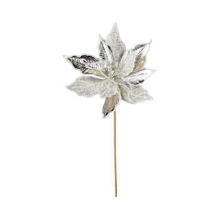Platinum Metallic Poinsettia Stem