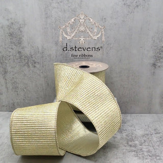 Pleated Lamé Champagne Ribbon, 4" X 10YD