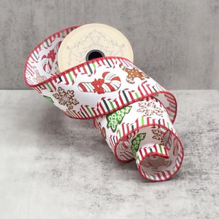 Taffeta Gingerbread Cookies Ribbon, 2.5" X 10YD
