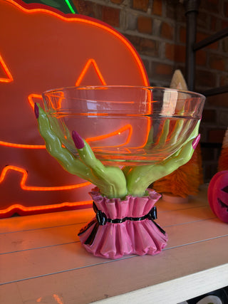 Witch Hands with Glass Serving Bowl