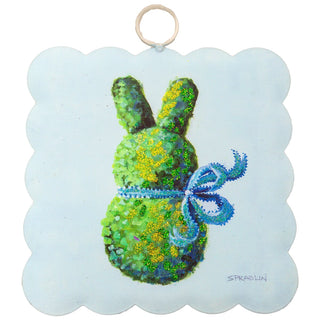 Scallop Blue Boxwood Bunny Mini Gallery Art