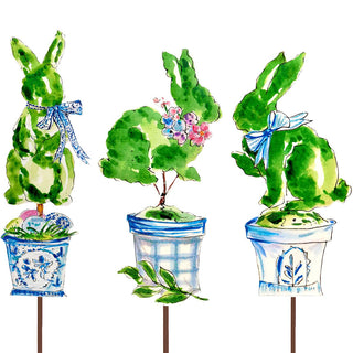 Beck’s Boxwood Rabbit in Blue Pot