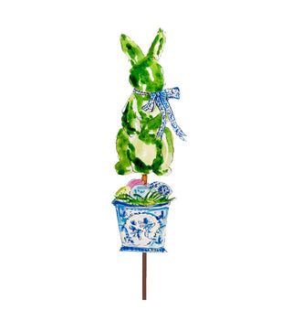 Beck’s Boxwood Rabbit in Blue Pot