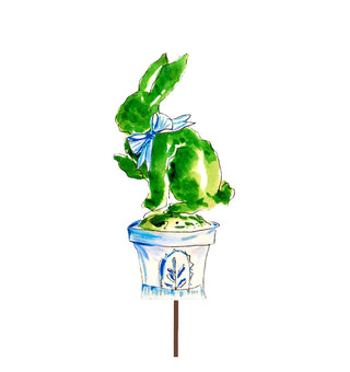 Beck’s Boxwood Rabbit in Blue Pot