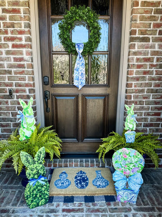 Beck’s Boxwood Rabbit in Blue Pot