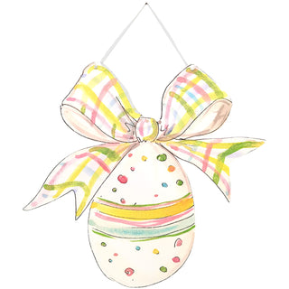 Beck's Egg & Plaid Bow Door Hanger