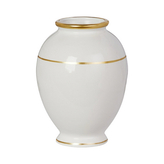 Gold Accent White Vase