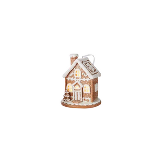 Brown Lighted Gingerbread House Ornament