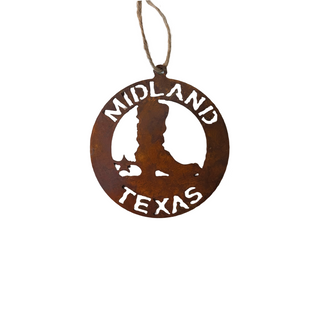 Rustic Midland Cowboy Boot Ornament