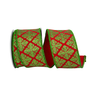 Filigree Diamonds Glitter Dupioni Ribbon, 2.5" X 5YD