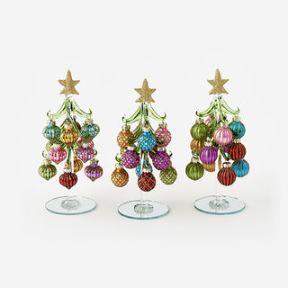 Merry & Bright Glass Ornament Trees