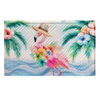 Palm Beach Flamingo Vacation Embossed Mat