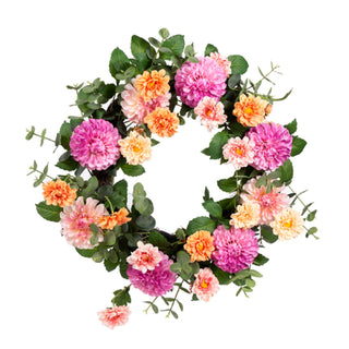 Dahlia/Zinnia Wreath, 24"