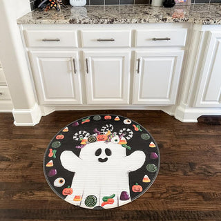 Candy Ghost Round Door Mat