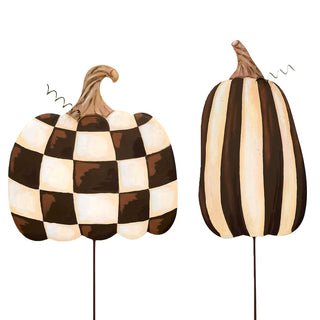 Chocolate Striped & Checked Pumpkin