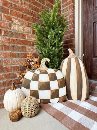 Chocolate Striped & Checked Pumpkin