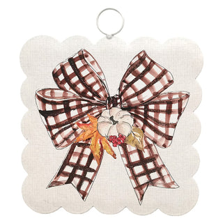 Mini Beck’s Scallop Festive Checked Bow