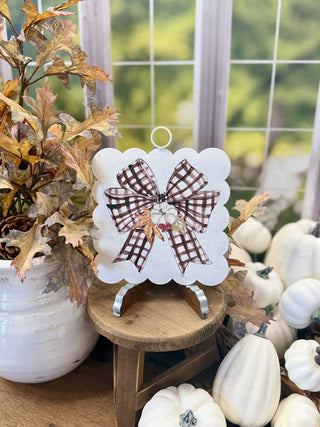 Mini Beck’s Scallop Festive Checked Bow