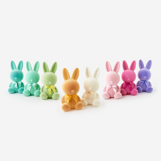 Flocked Sitting Bunny, Large