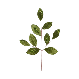 Moss Green Velvet Leaf Spray, 27"