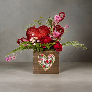 Glittery Heart Pick, Red