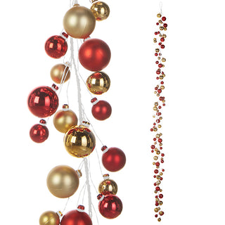Red & Gold Ball Garland, 6'