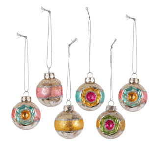 Mini Retro Reflector Ornaments, Box Set of 6