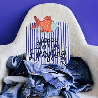 Indigo Skinny Stripe Mini Square Entertaining Platter by Happy Everything!